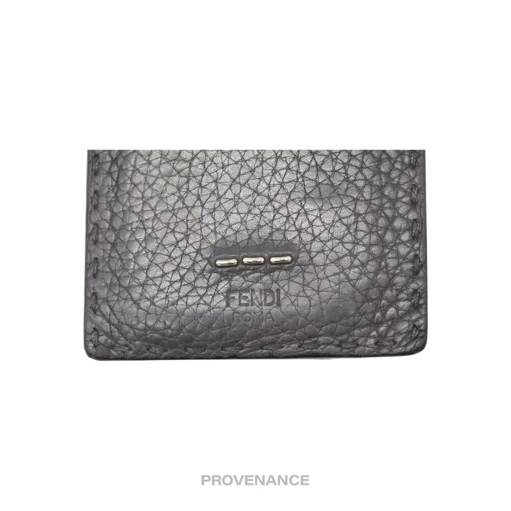 🔴 Fendi Selleria Horizontal Wallet - Charcoal Roman Leather